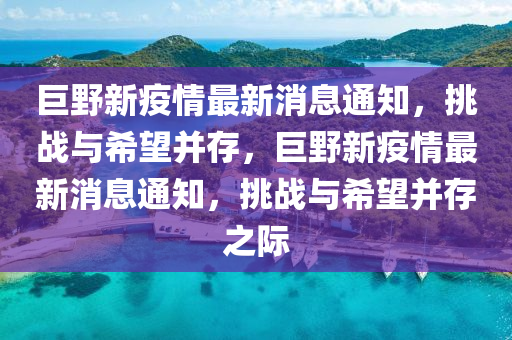 巨野新疫情最新消息通知,挑战与希望并存,巨野新疫情最新消息通知,挑战与希望并存之际中山市多米克自动化设备有限公司