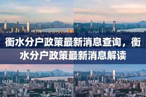 衡水分户政策最新消息查询,衡水分户政策最新消息解读中山市多米克自动化设备有限公司