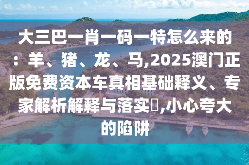 大三巴一肖一码一特怎么来的：羊、猪、龙、马,2025澳门正版免费资本车真相基础释义、专家解析解释与落实​,小心夸大的陷阱